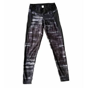 LUCY TECH Leggings Sz XS Black Purple Pockets Workout Yoga Running Slim Womens